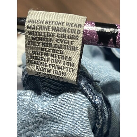 Vanilla Star Girls Denim Overall Romper & White T-Shirt Set Size S 7/8 Light Was - Picture 9 of 11